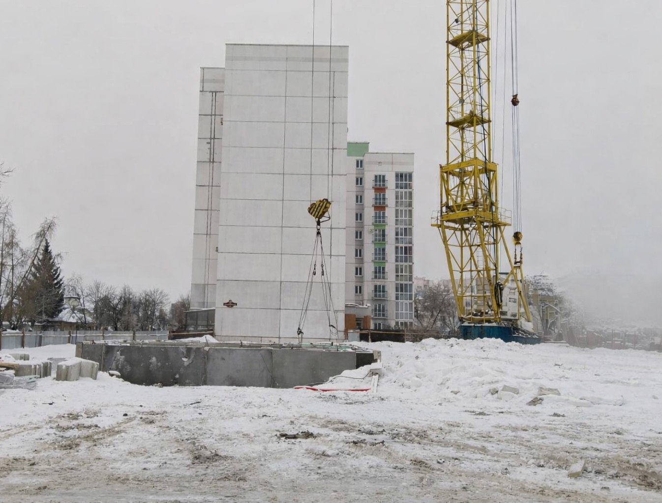 Строительные площадки зимой