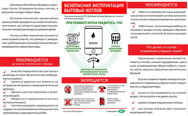 Госпромнадзор о безопасной эксплуатации бытовых котлов