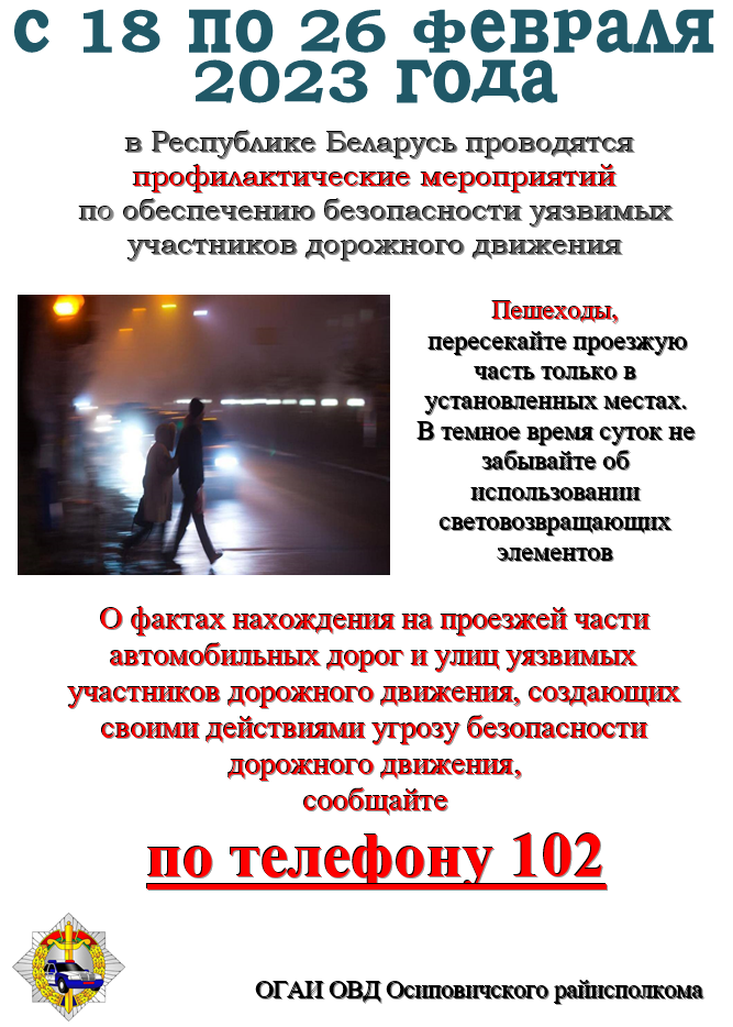 Профилактические мероприятия по обеспечению безопасности уязвимых участников дорожного движения