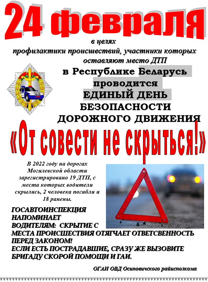 Единый день безопасности дорожного движения "От совести не скрыться!"