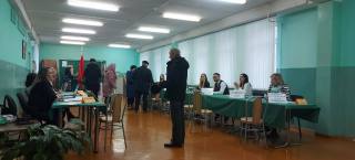 Строительный участок для голосования г.Осиповичи. Единый день голосования проходит активно