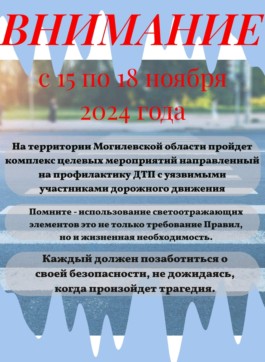 Информационные материалы для проведения профилактической работы в рамках проведения целевых мероприятий по предупреждению наездов на уязвимых участников дорожного движения